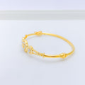 Glossy Two-Tone 22k Gold Bangle Bracelet