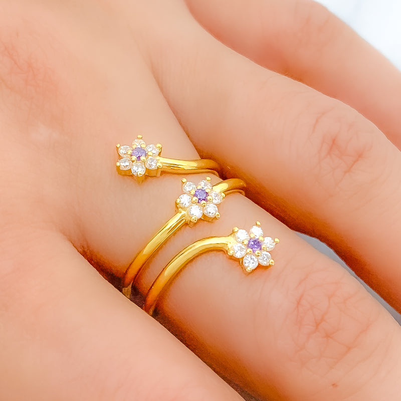 Elegant Lavender 22k Gold Accented Ring