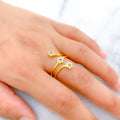 Dressy Three Flower 22k Gold Ring