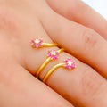 Charming Floral 22k Gold Spiral Ring