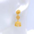 Chic Beaded Jhumki 22k Gold Earrings