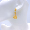 Chic Beaded Jhumki 22k Gold Earrings