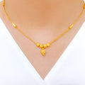 Noble Sand Finish 22k Gold Necklace Set