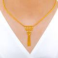 Posh Chandelier Tassel 22k Gold Necklace Set