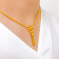 Posh Chandelier Tassel 22k Gold Necklace Set