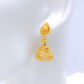 Classy Leaf Adorned Jhumki 22k Gold Earrings