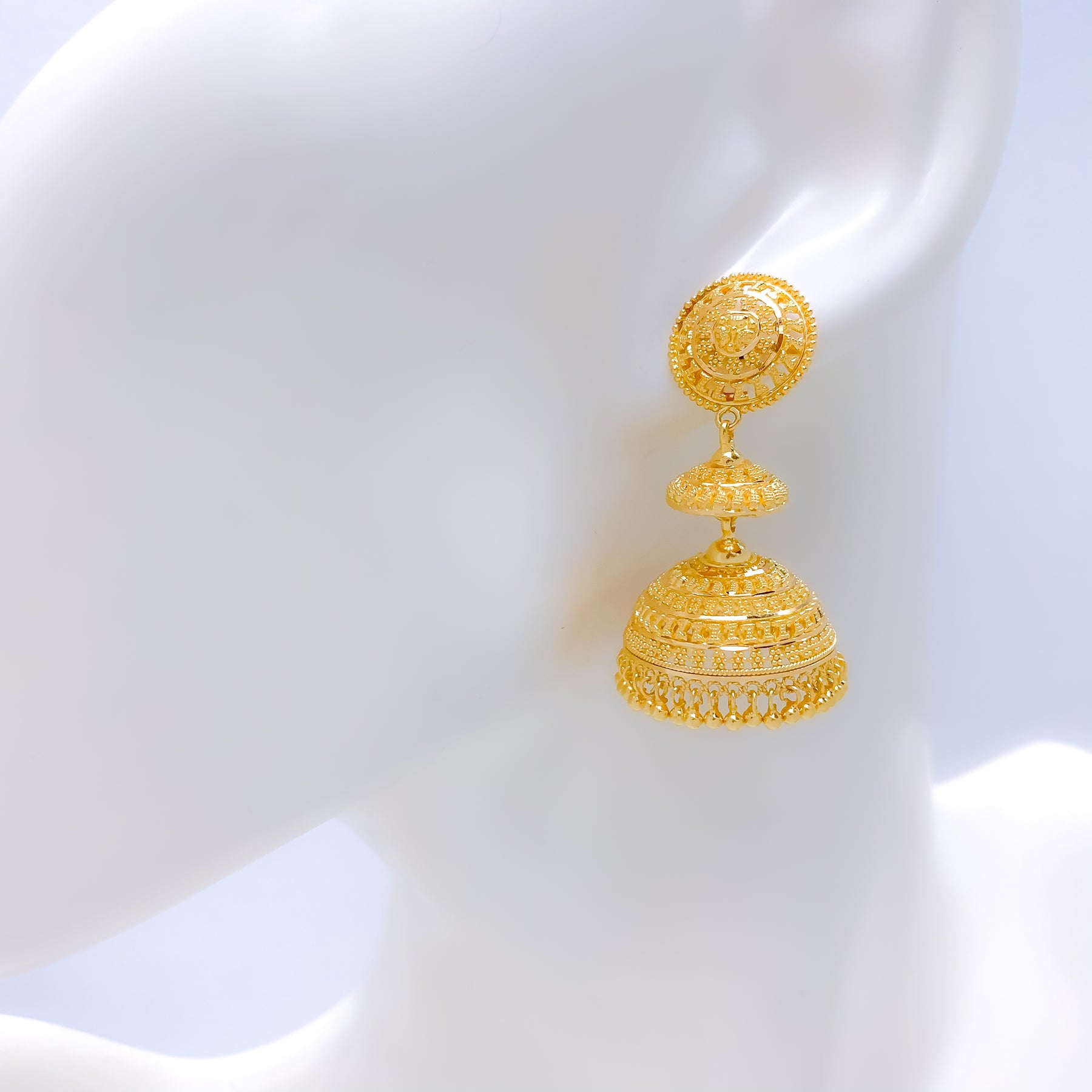 JEWELOPIA Golden Bali Jhumka Earrings 22k Gold Plated Jhumki For Women &  Girls : Amazon.in: Fashion