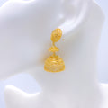 Upscale Hanging Two-Tier 22k Gold Earrings