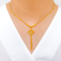 Contemporary Mesh Square 22k Gold Drop Set