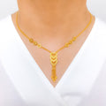 Vibrant Heart Adorned 22k Gold Necklace Set