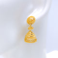 Glistening Refined Multi-Finish Jhumki 22k Gold Earrings