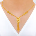 Vibrant Heart Adorned 22k Gold Necklace Set