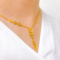 Vibrant Heart Adorned 22k Gold Necklace Set