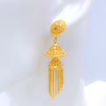 Contemporary Elevated Chandelier Hanging 22k Gold Earrings