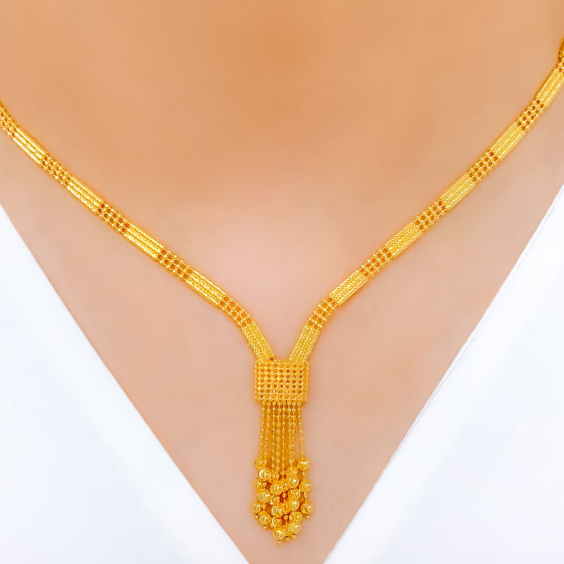 Fancy Multi-Tassel 22k Gold Drop Set