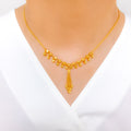 Dainty Cubed Orb 22k Gold Necklace Set