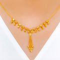 Dainty Cubed Orb 22k Gold Necklace Set