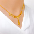 Dainty Cubed Orb 22k Gold Necklace Set