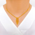 Sophisticated Flowing Chandelier 22k Gold Necklace Set