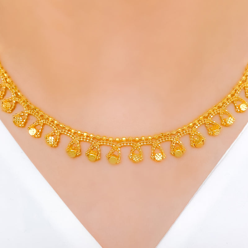 Dressy Sparkling 22k Gold Choker Set