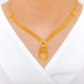 Refined Heart Loop 22k Gold Necklace Set