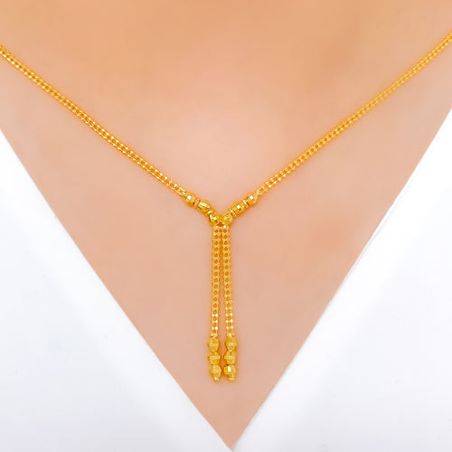 Lightweight Sleek 22k Gold Necklace Set