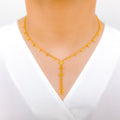 Trendy Spiked Orb 22k Gold Necklace Set