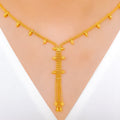 Trendy Spiked Orb 22k Gold Necklace Set