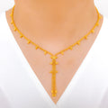 Trendy Spiked Orb 22k Gold Necklace Set