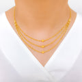 Ritzy Three-Chain 22k Gold Necklace Set