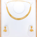 Chic Beaded Triangle Choker-Style 22k Gold Necklace Set