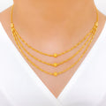 Ritzy Three-Chain 22k Gold Necklace Set