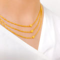 Ritzy Three-Chain 22k Gold Necklace Set