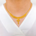 Shimmering Hanging 22k Gold Halo Set