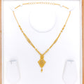 Glistening Beaded Floral 22k Gold Necklace