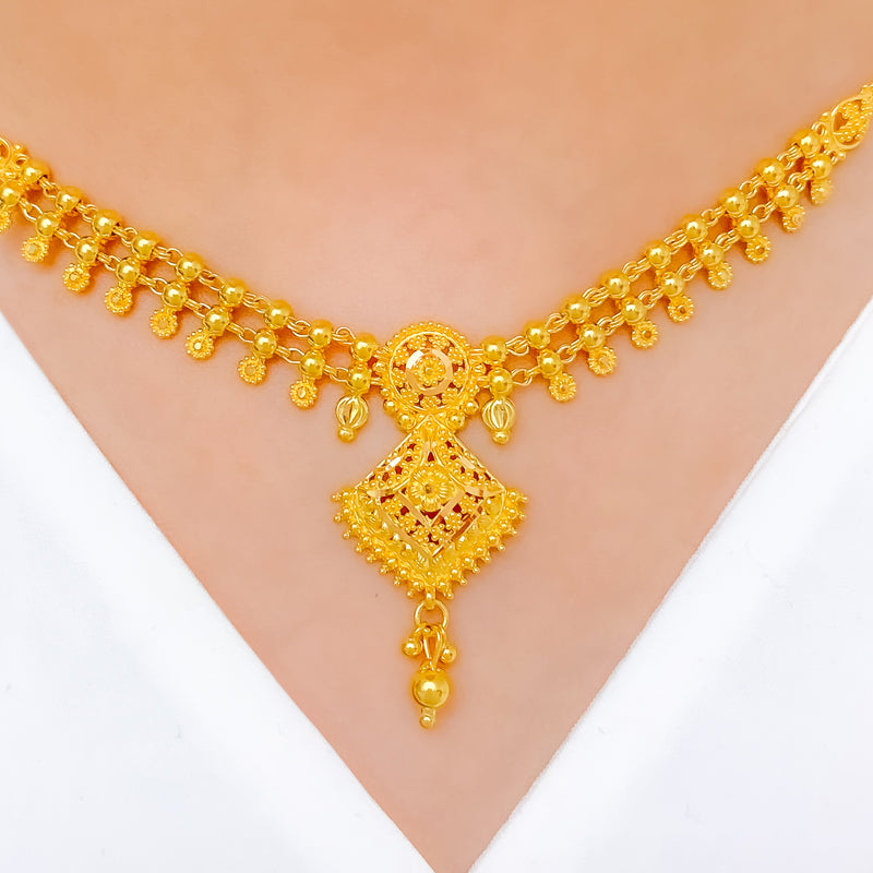 Exclusive Multi Bead 22k Gold Necklace Set