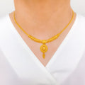 Bright Dome Drop 22k Gold Necklace Set