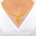 Bright Dome Drop 22k Gold Necklace Set