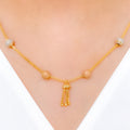 Dainty Multi-Tone Dangling 22k Gold Necklace