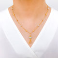 Iconic Smooth Finish Fancy 22k Gold Necklace
