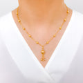 Elegant Hanging Orb 22k Gold Necklace