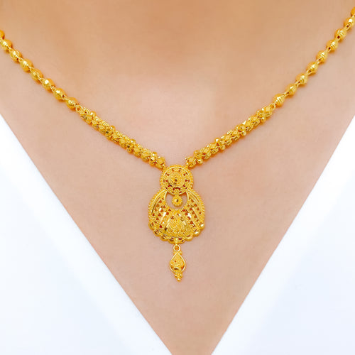 Elegant Chand Drop 22k Gold Necklace