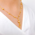 Elegant Hanging Orb 22k Gold Necklace