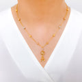 Elevated Sparkling Bead 22k Gold Necklace