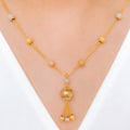 Elevated Sparkling Bead 22k Gold Necklace