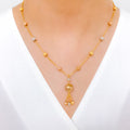 Elevated Sparkling Bead 22k Gold Necklace