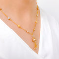 Elevated Sparkling Bead 22k Gold Necklace