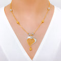 Elevated Two-Tone Heart Necklace 22k Gold Set w/ Bracelet