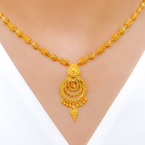 Palatial Three Circle Gold Necklace