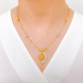 Distinct Paisley Filigree Necklace 22k Gold Set w/Bracelet